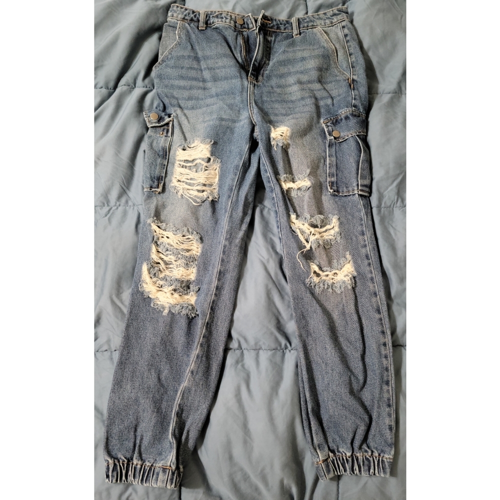 Ripped Cargo Jeans